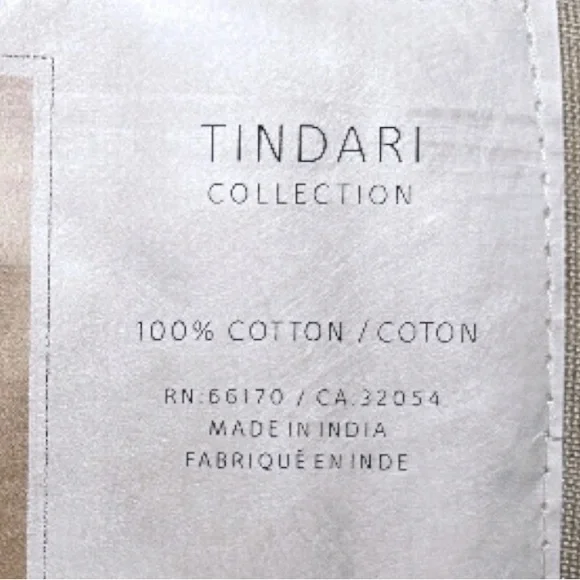 NIP Anthropologie Tindari Shams Cotton Ivory + Gray Scalloped Trim Hand Screened - Picture 8 of 9